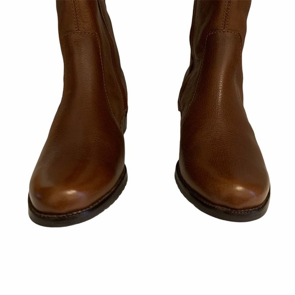 LL Bean Brown Leather Riding Boots 8.5 Full Zip - Picture 4 of 9